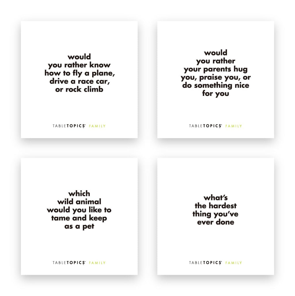 Family Conversation Cards with 135 Questions for Kids & Parents