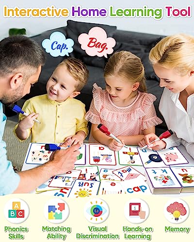 CVC Word Writing & Spelling Flash Cards, Kindergarten Reading Workbooks