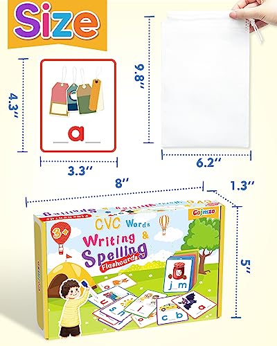 CVC Word Writing & Spelling Flash Cards, Kindergarten Reading Workbooks
