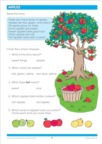 Reading Comprehension Workbook for Grades 1–2, Ages 6–8