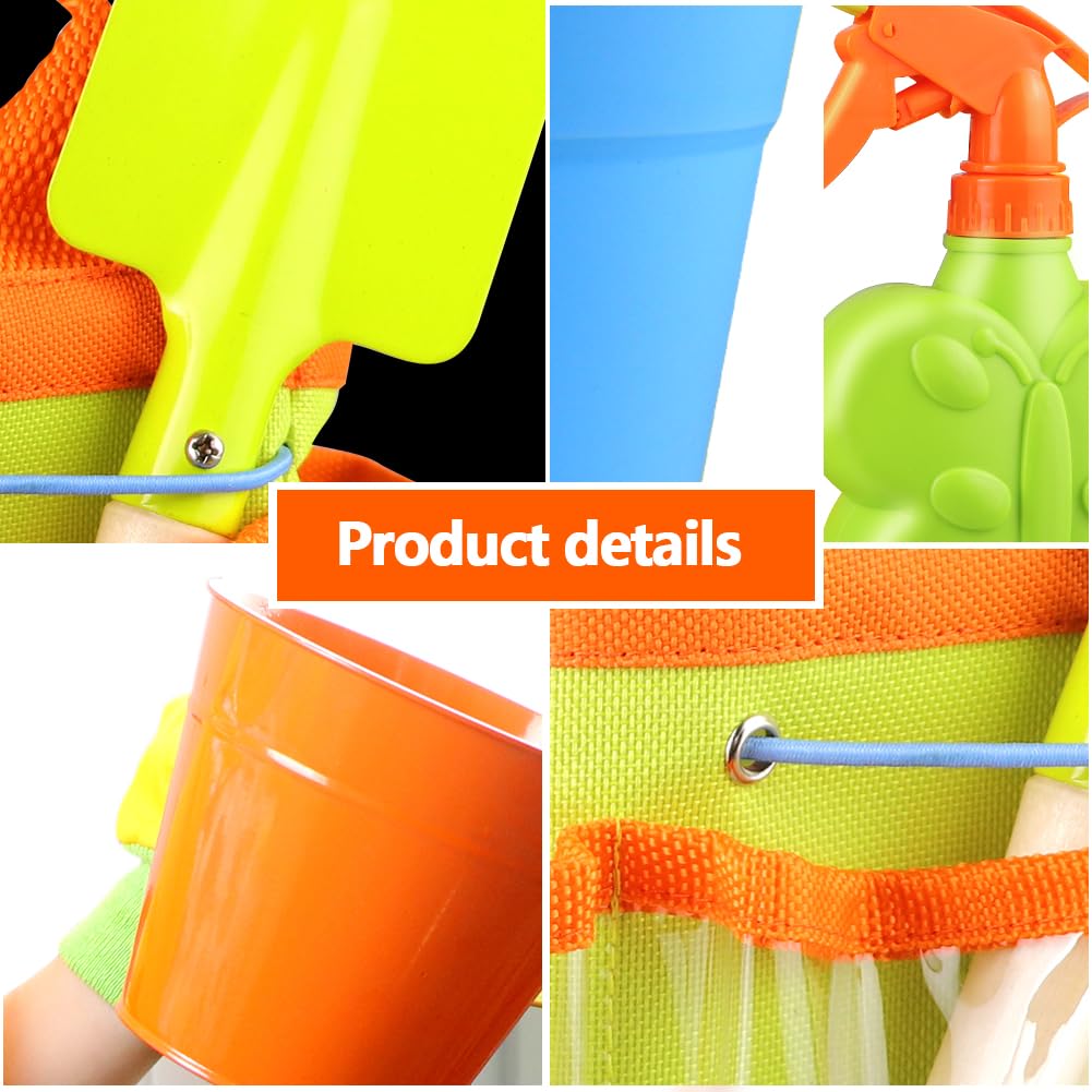 Kids Gardening Tool Set with Tote, Apron & Watering Can