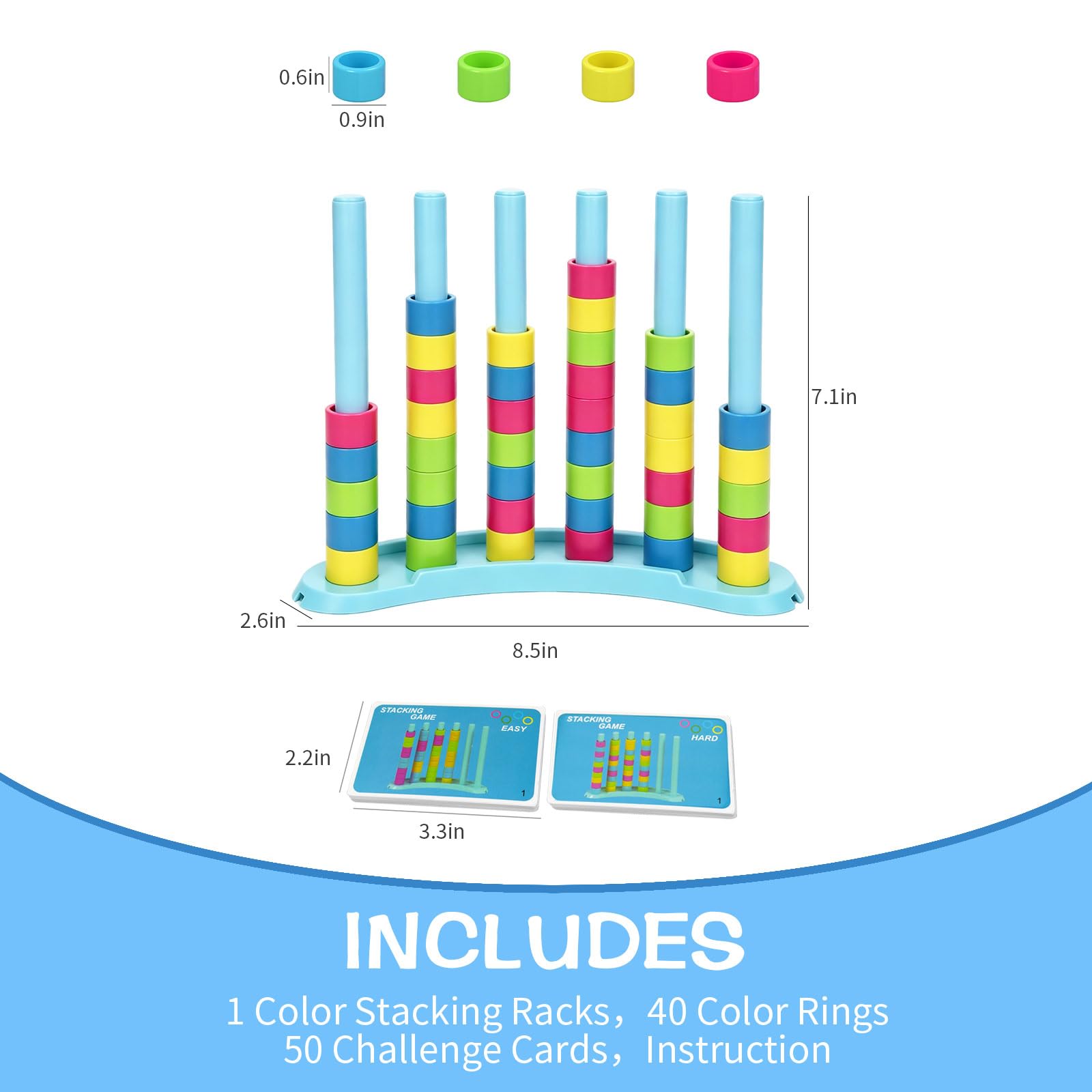 iuuoi Color Matching Challenge Game – Fast Pattern Color Sorting & Stacking Toys, Fun Family Board Game for Kids & Adults, Birthday Gift for Boys & Girls, Sensory Toys for Autism