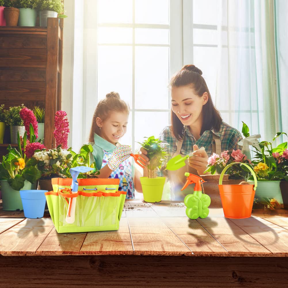 Kids Gardening Tool Set with Tote, Apron & Watering Can