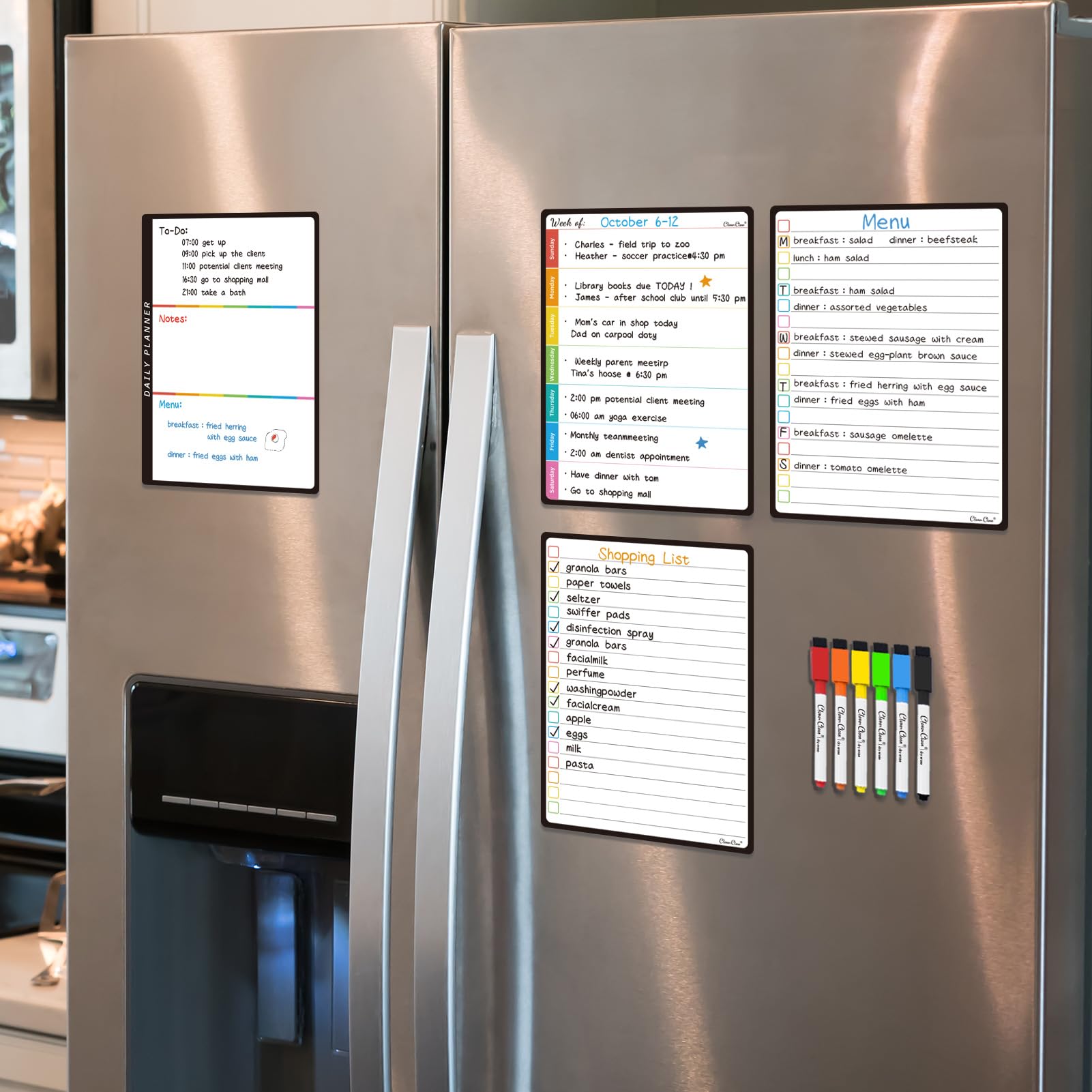 Magnetic Dry Erase Calendar Set with Monthly & Weekly Boards