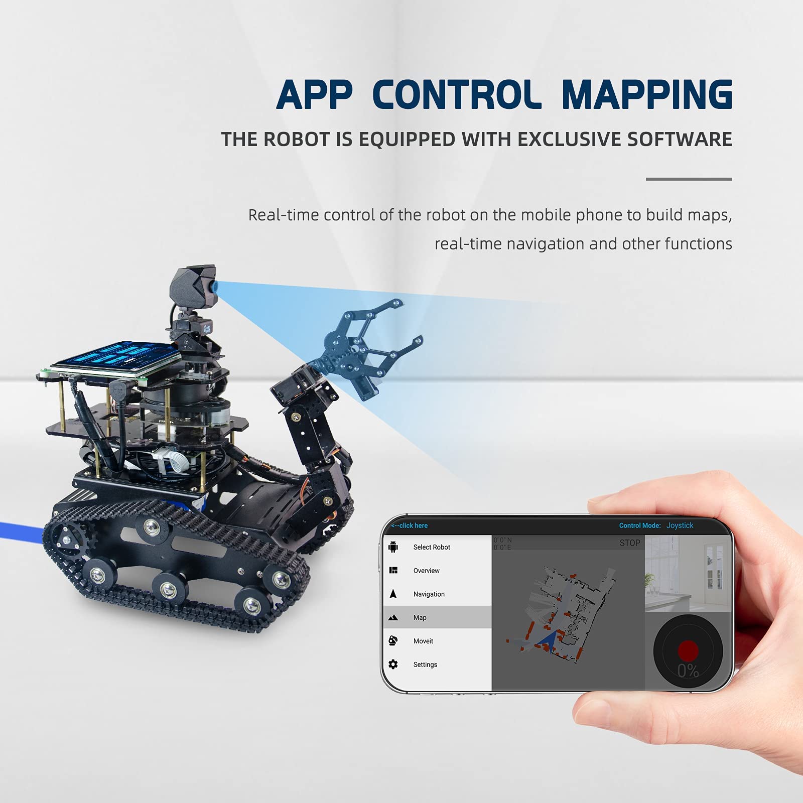 Jetson Nano AI Smart Tank Robot Kit with RPLIDAR & Arm