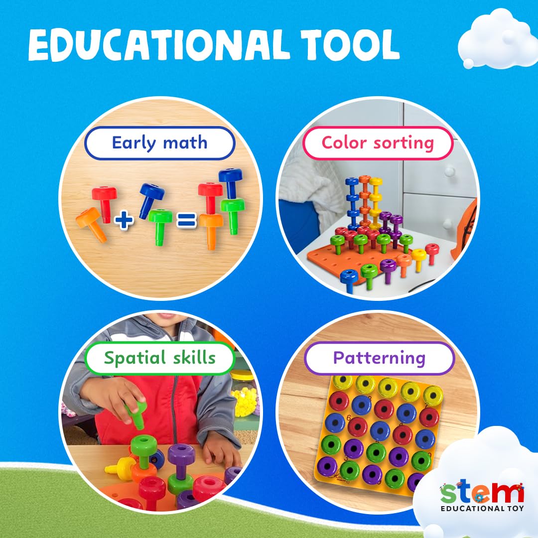 Montessori Sensory Peg Board for Sorting & Fine Motor Skills
