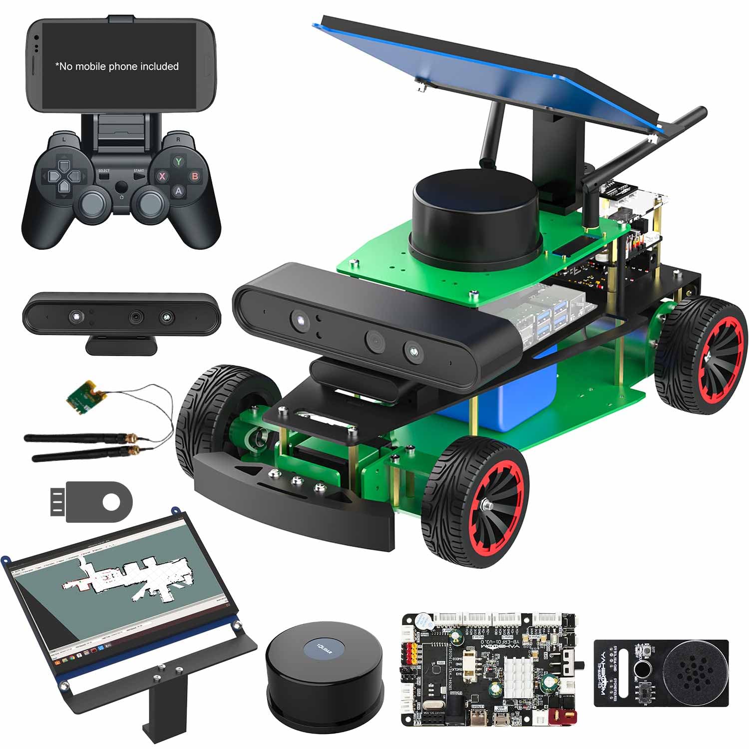 ROS2 AI Ackerman Steering Robot Kit for Raspberry Pi & Jetson