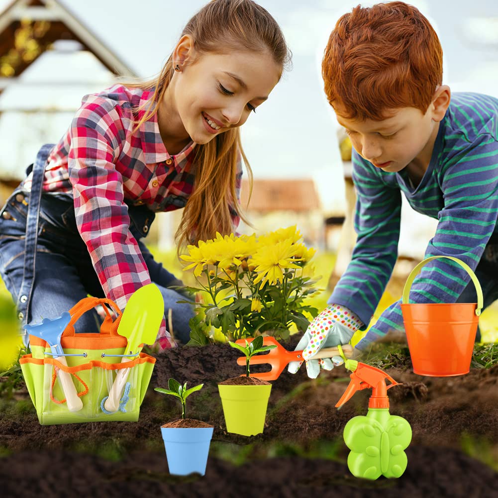 Kids Gardening Tool Set with Tote, Apron & Watering Can