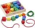 Wooden Lacing Beads Set with 30 Beads & 2 Laces