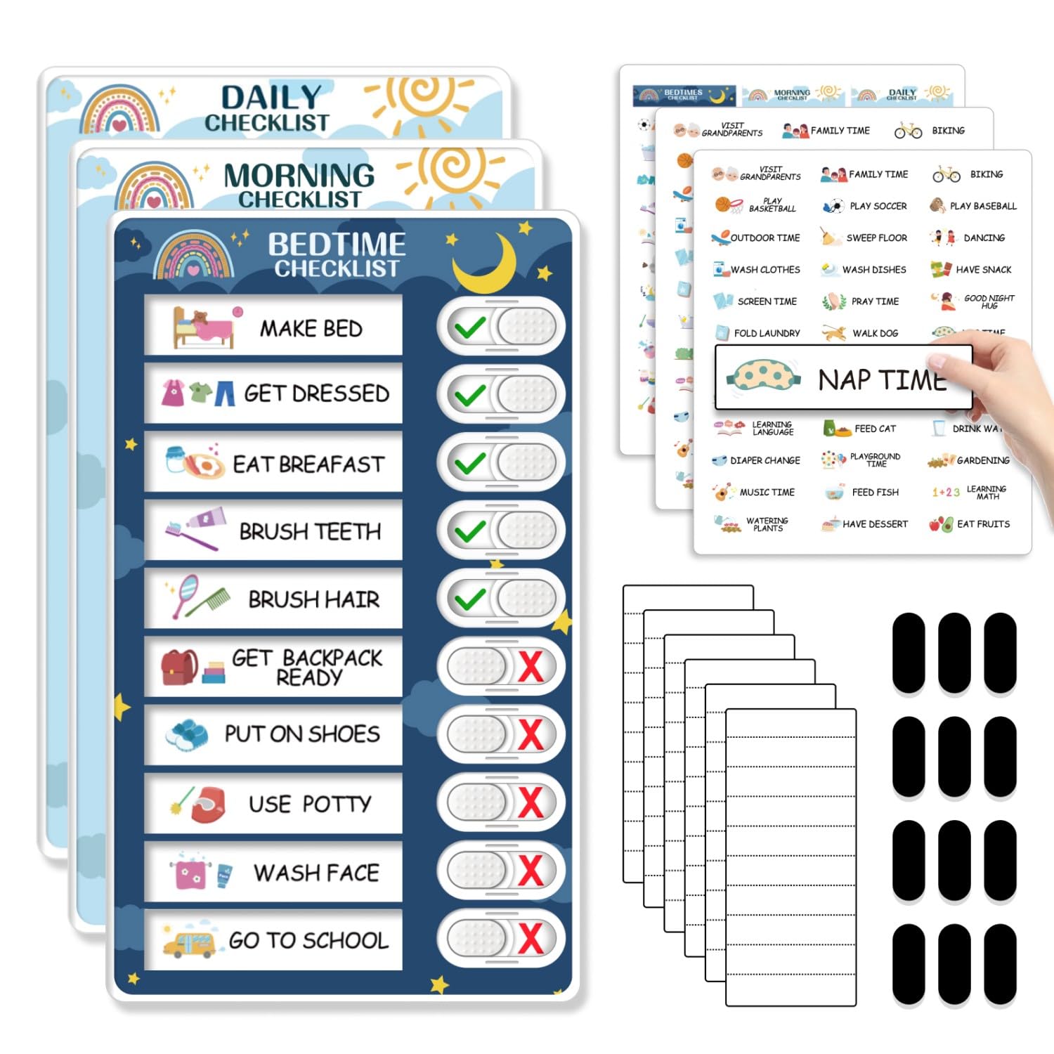 3-in-1 Magnetic Routine & Chore Chart for Kids