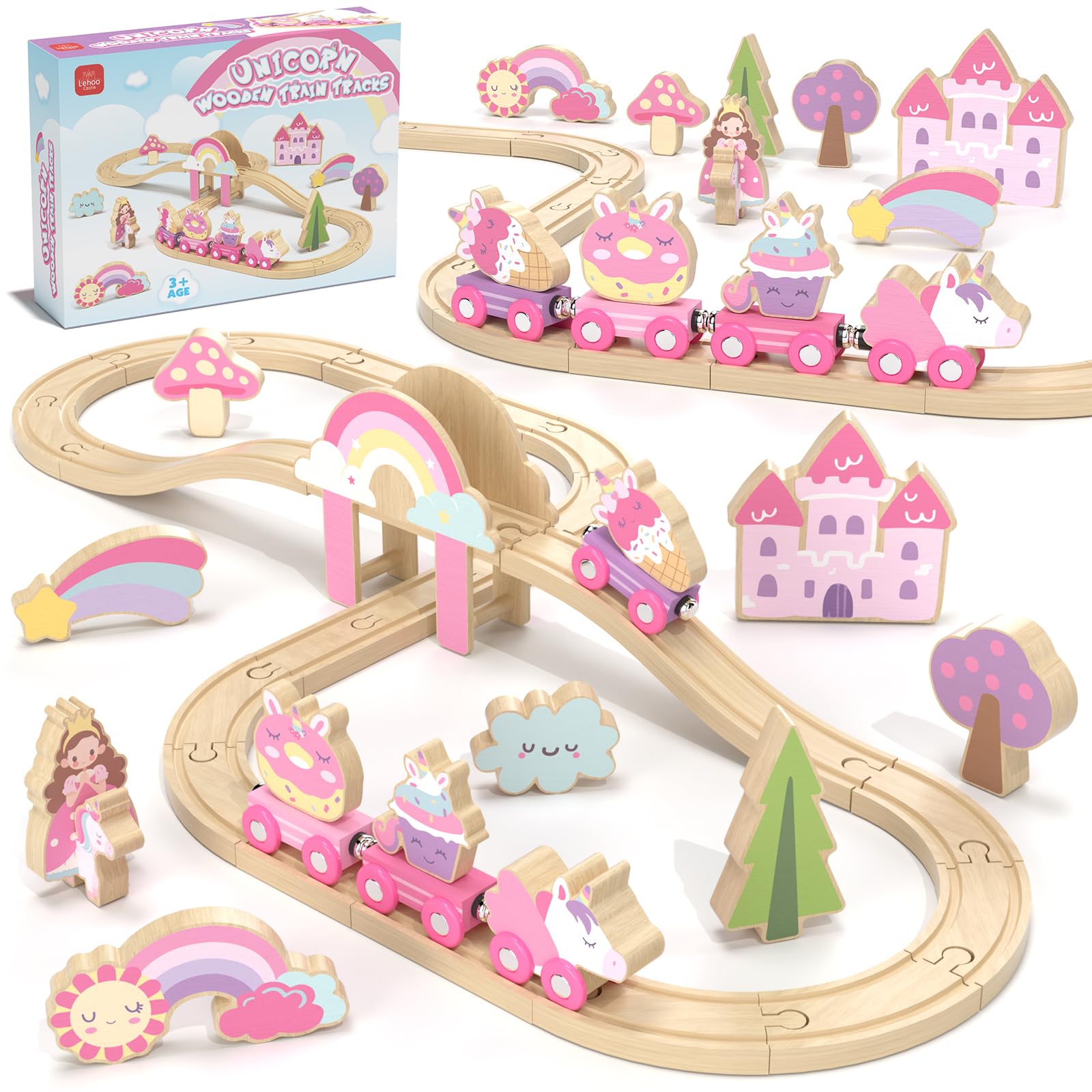 Lehoo Castle Train Set for Toddlers