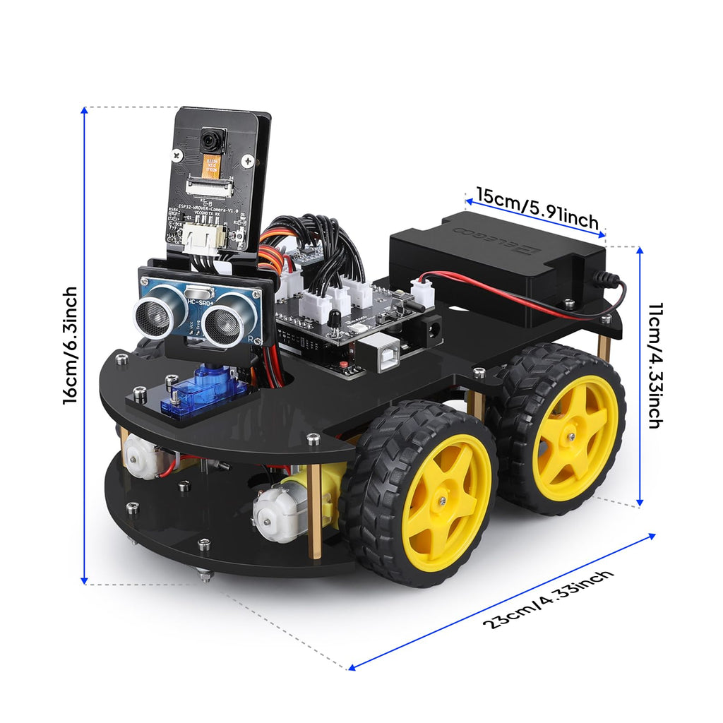 ELEGOO UNO R3 Smart Robot Car Kit V4 with Camera, Compatible with Arduino