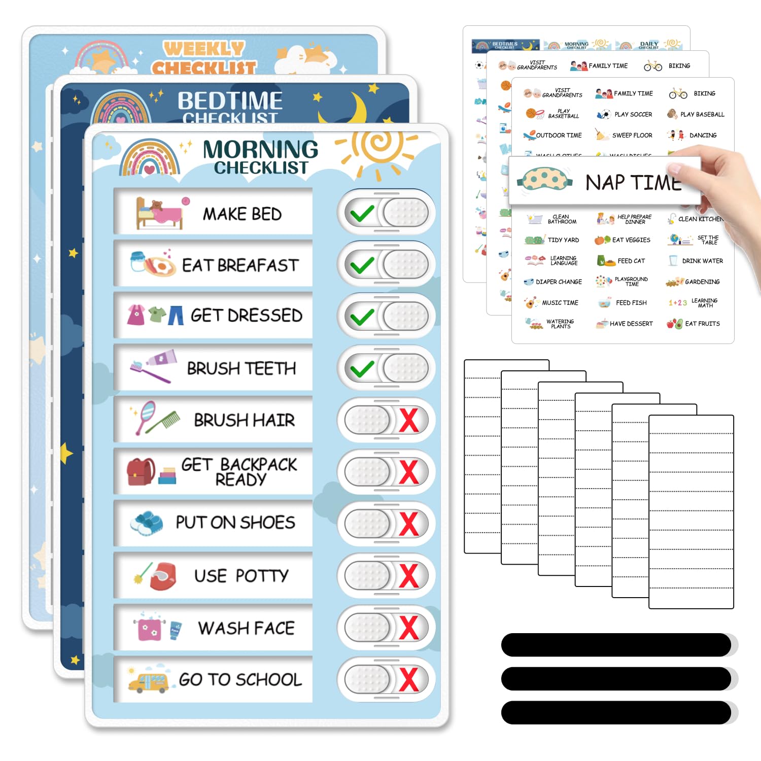 3-in-1 Magnetic Routine & Chore Chart for Kids
