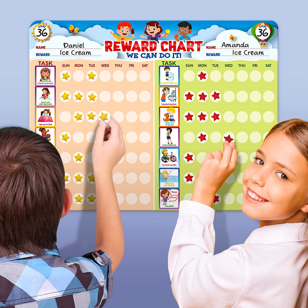 Kids Behavior Reward Chart System with 2,800 Stickers