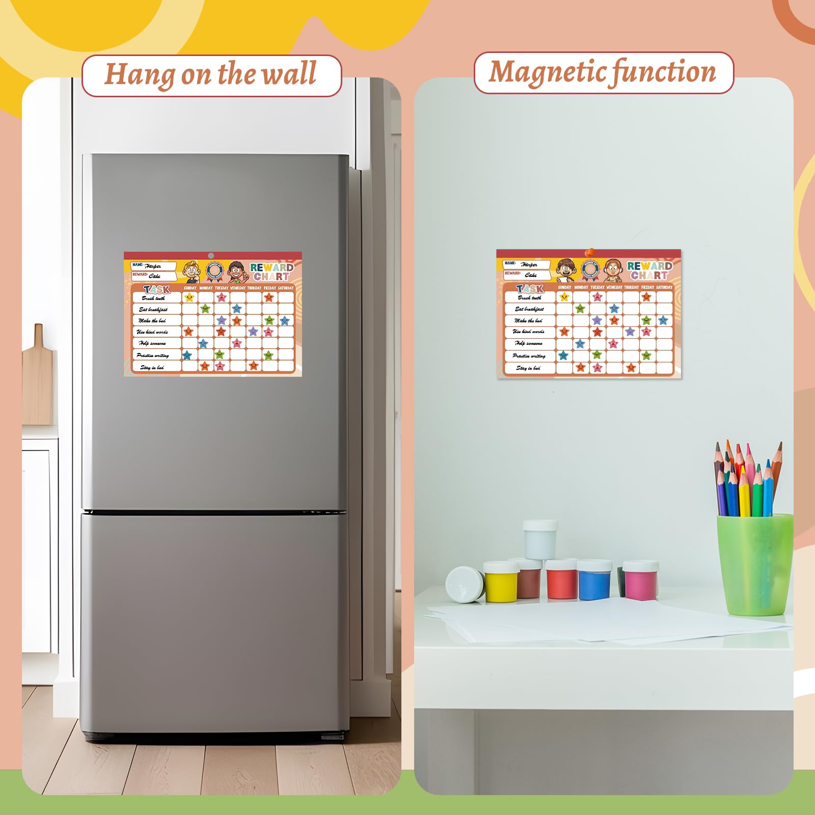 Kids Reward Chart System with 2,112 Star Stickers