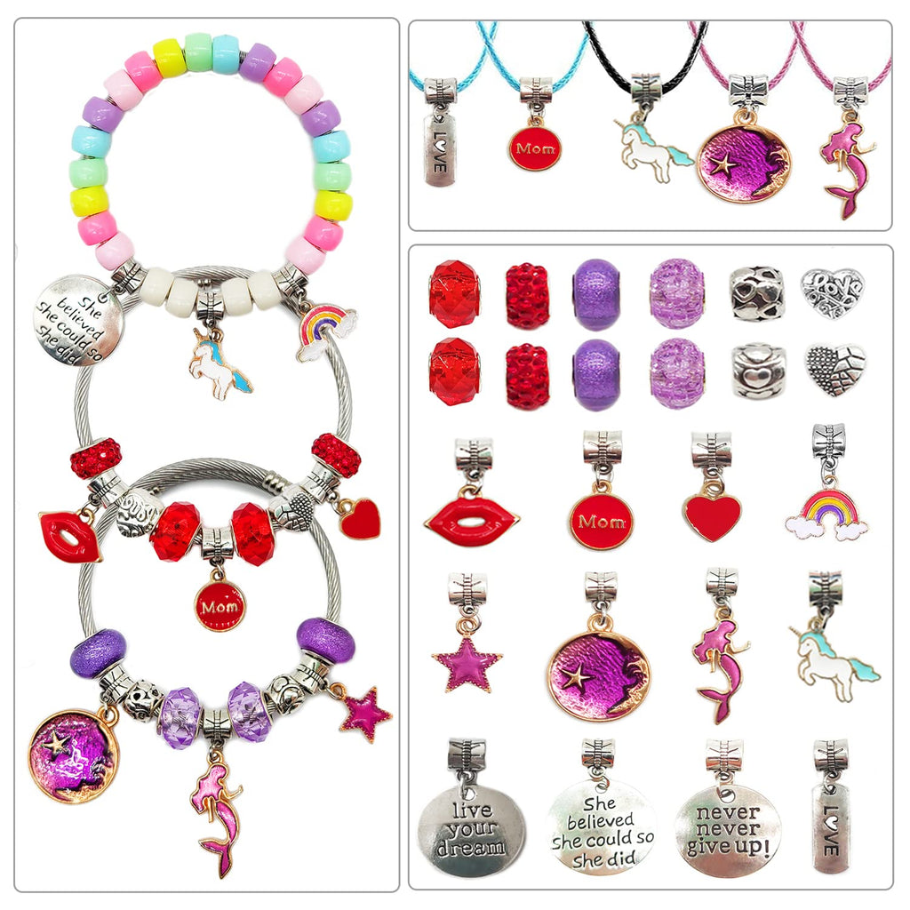 leitait Girl Toys Bracelet Making Kit-Beads for Charm Jewelry Making Kit Supplies DIY Arts Halloween and Christmas Party Favors Crafts for Kids Girl Toys Age 6-7,8-12 Teens Girl Gifts