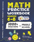 Middle School Math Workbook, Grades 6–8, 1000+ Questions