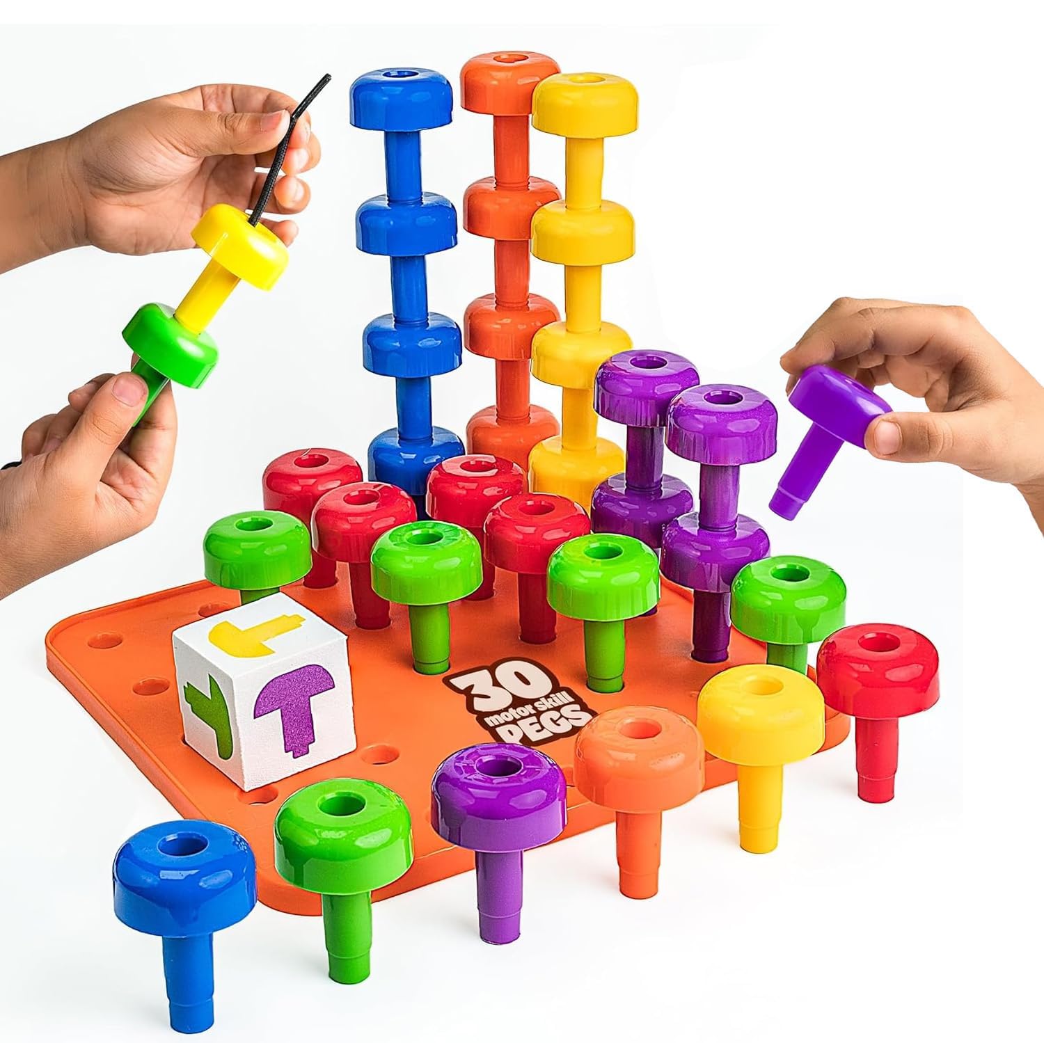 Montessori Sensory Peg Board for Sorting & Fine Motor Skills