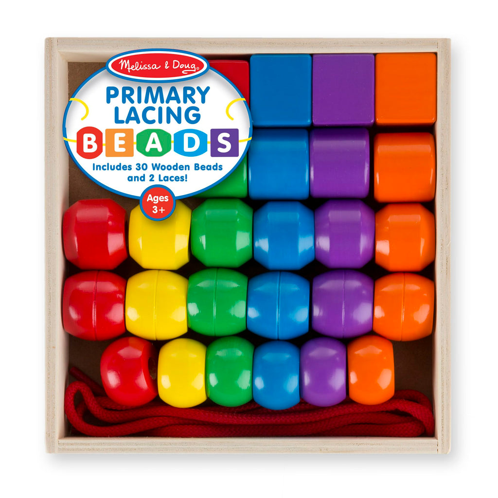 Wooden Lacing Beads Set with 30 Beads & 2 Laces