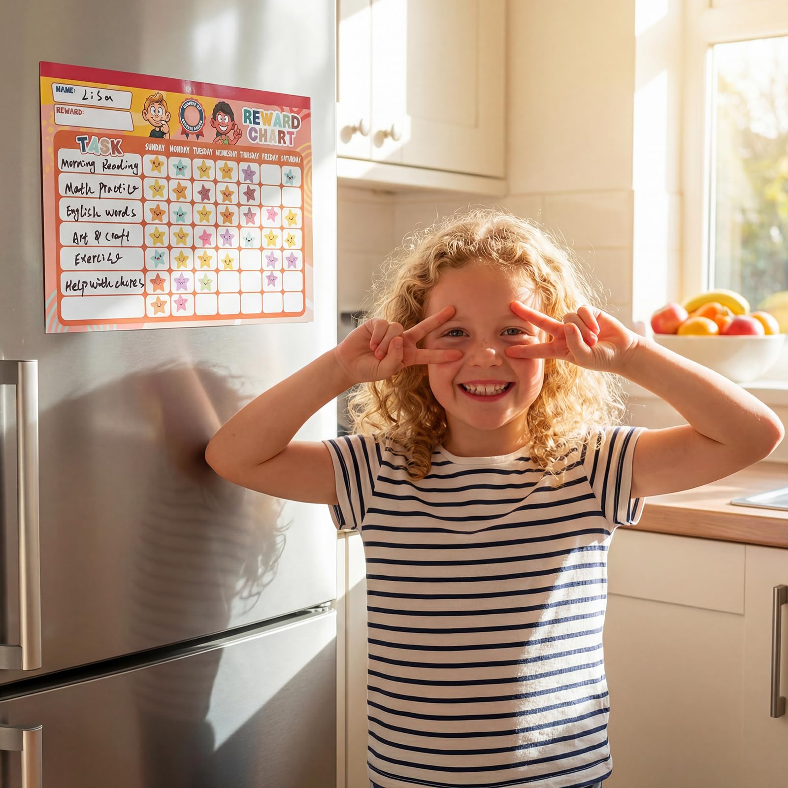 Kids Reward Chart System with 2,112 Star Stickers
