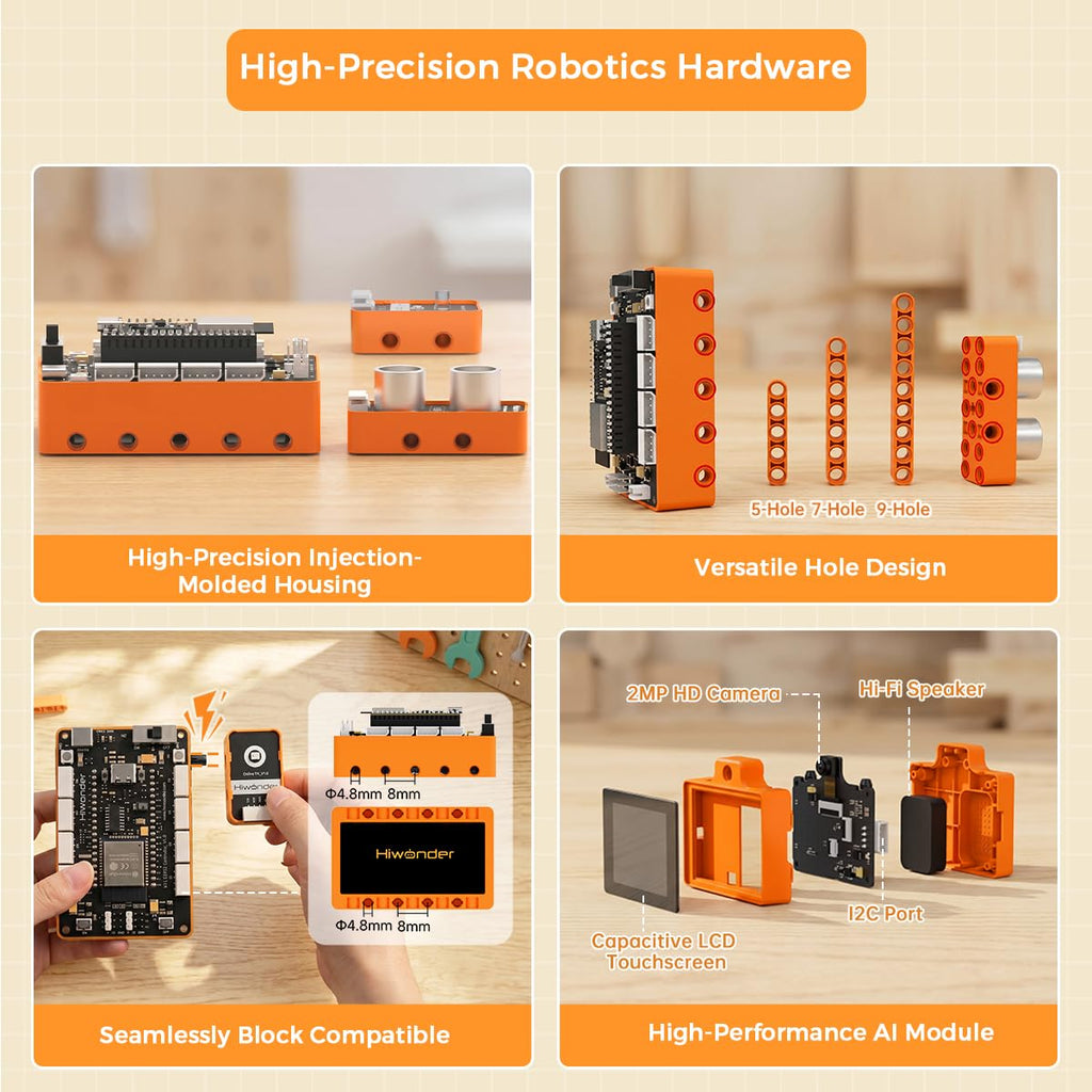 AI Robot Building Kit with Vision & Voice Control