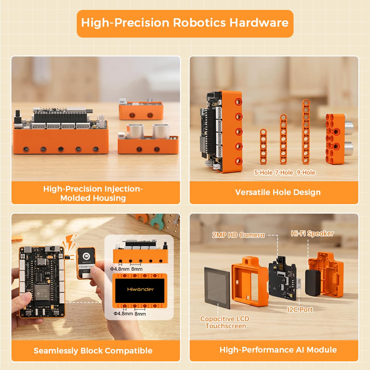 AI Robot Building Kit with Vision & Voice Control