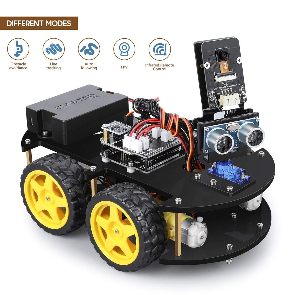 ELEGOO UNO R3 Smart Robot Car Kit V4 with Camera, Compatible with Arduino