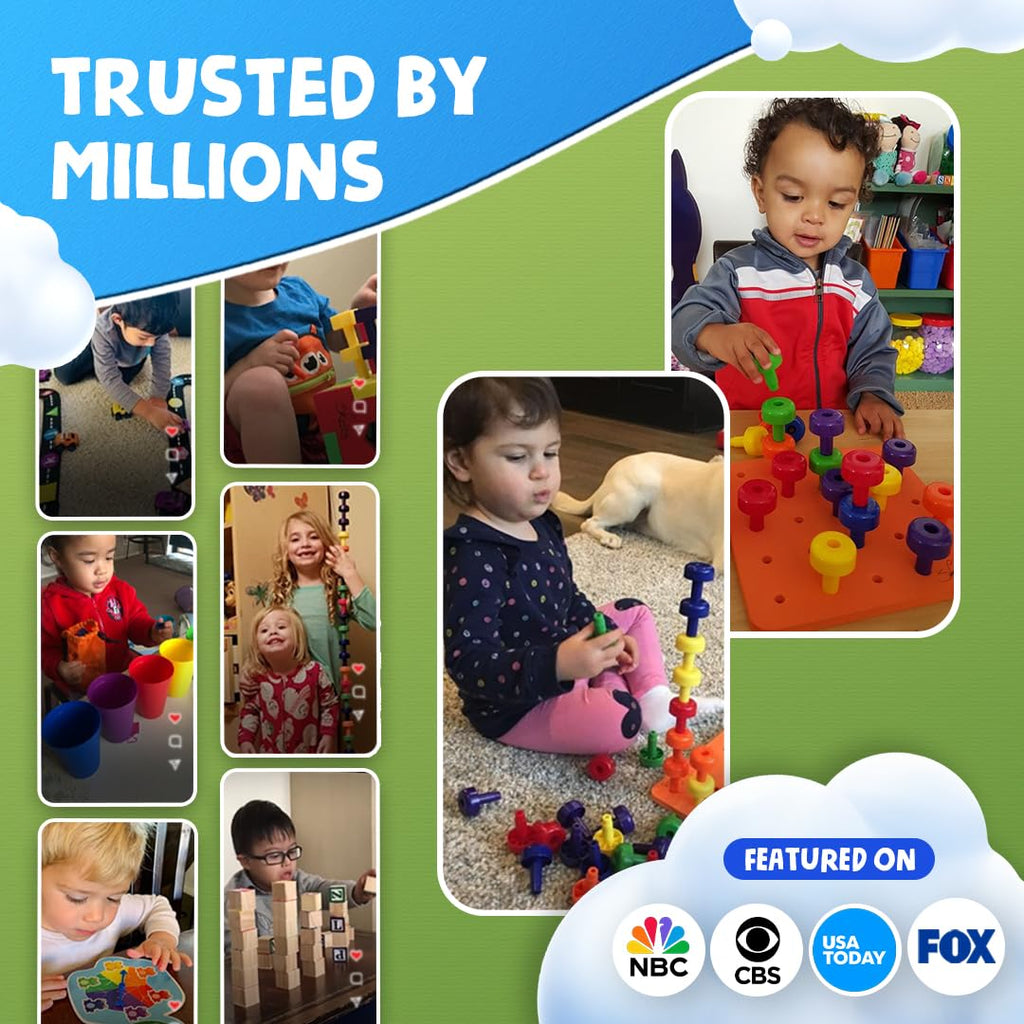 Montessori Sensory Peg Board for Sorting & Fine Motor Skills