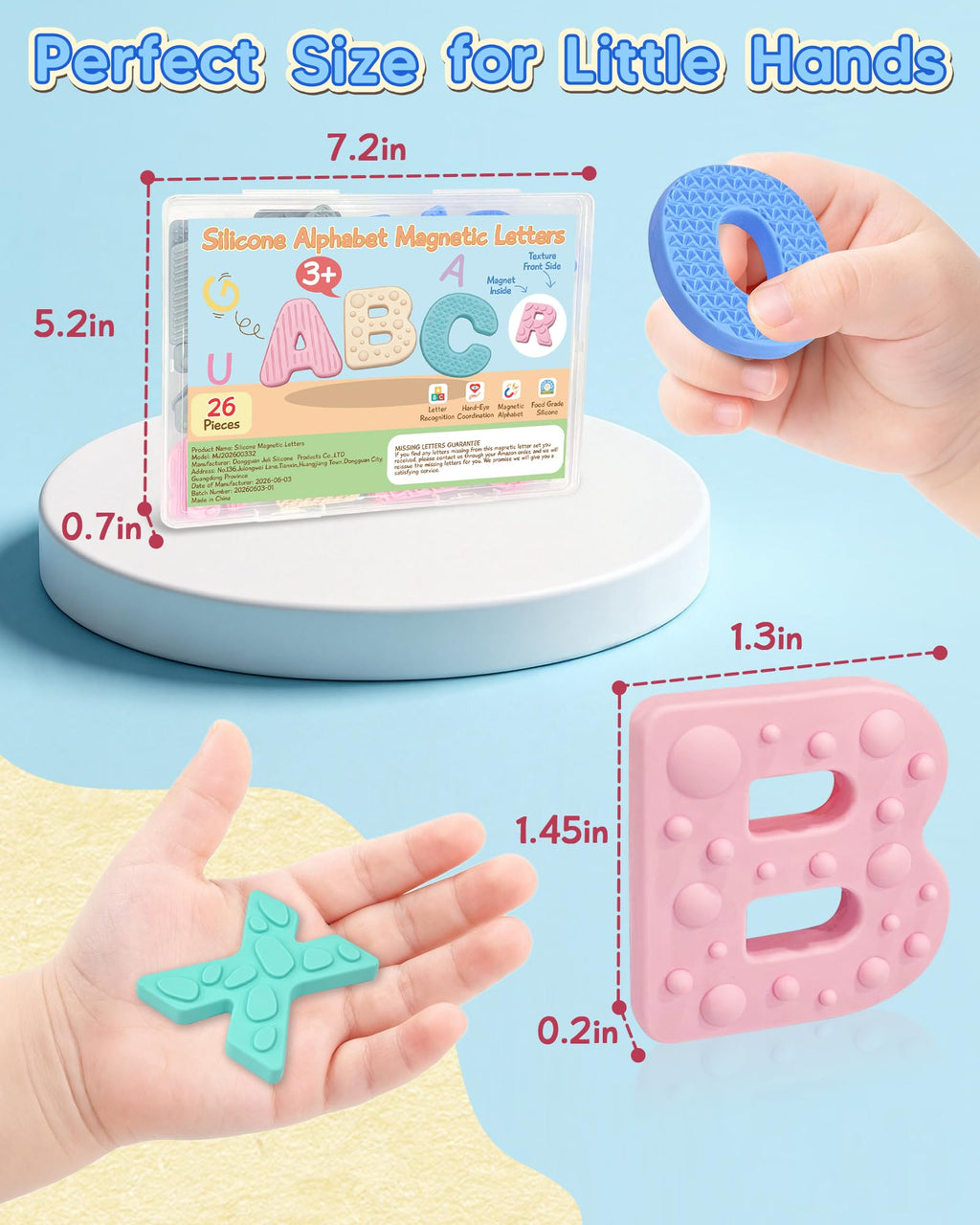 Silicone Magnetic Alphabet Letters, Cute ABC Fridge Magnets for Toddler Kid