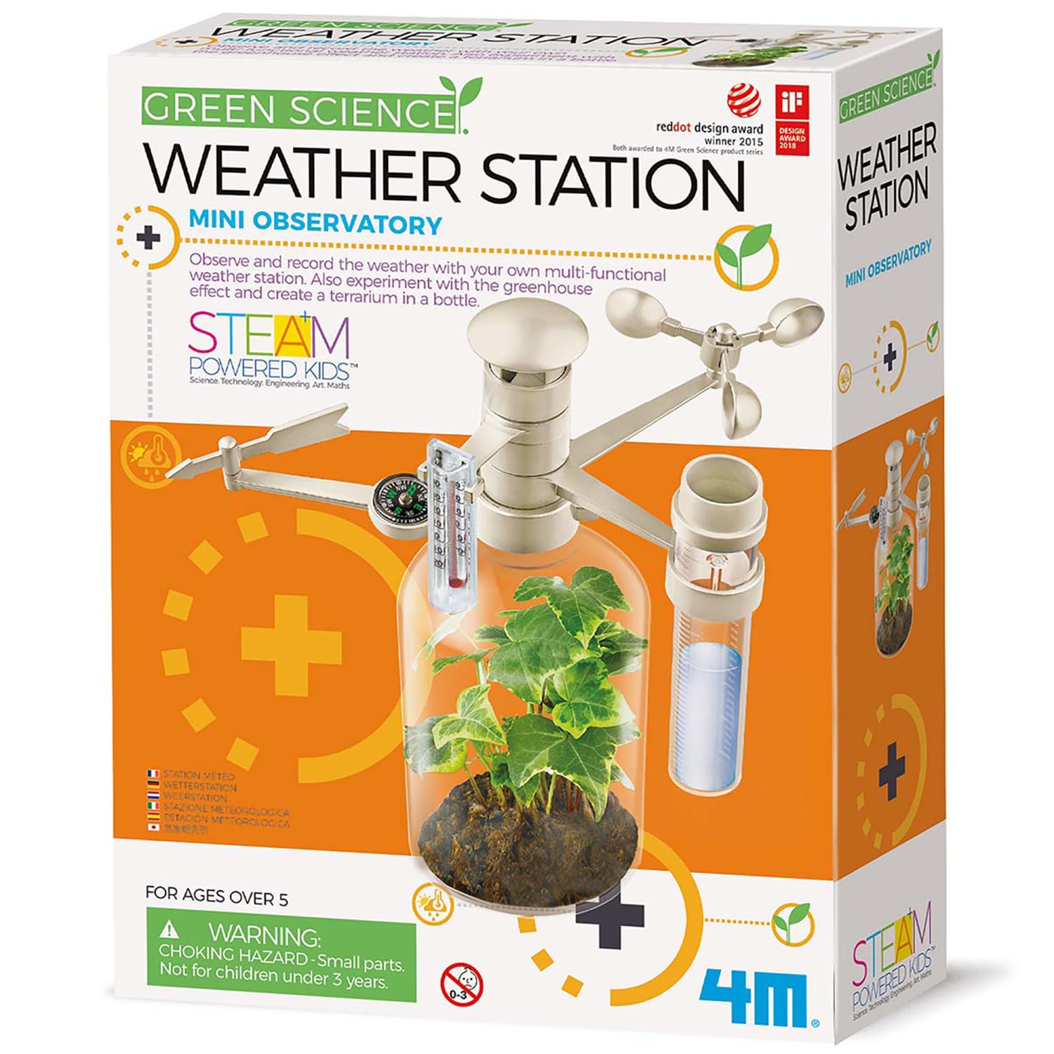 4M Green Science Weather Station - DIY Mini Observatory & STEAM Science Kit