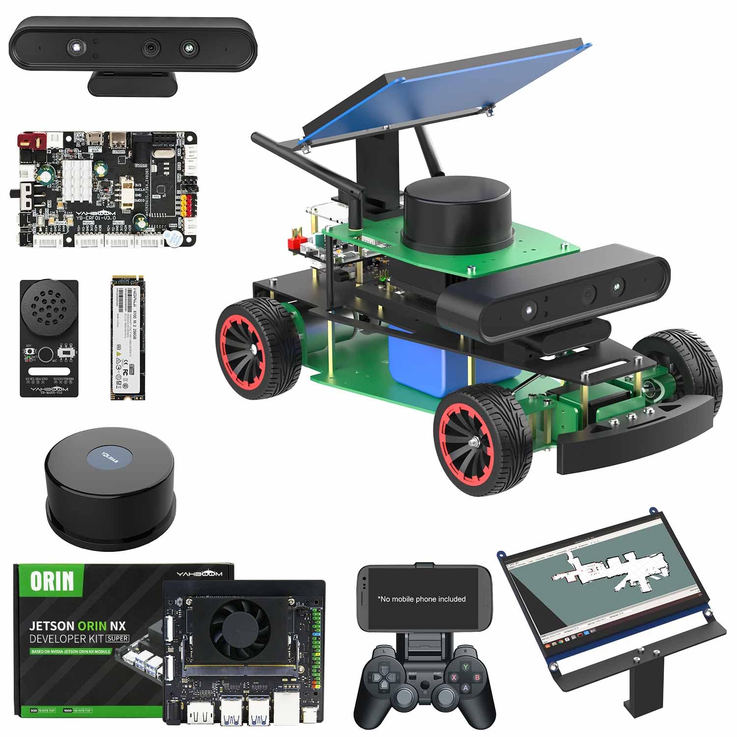ROS2 AI Ackerman Steering Robot Kit for Raspberry Pi & Jetson