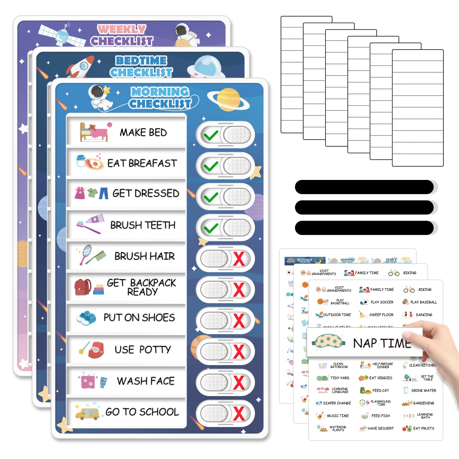 3-in-1 Magnetic Routine & Chore Chart for Kids