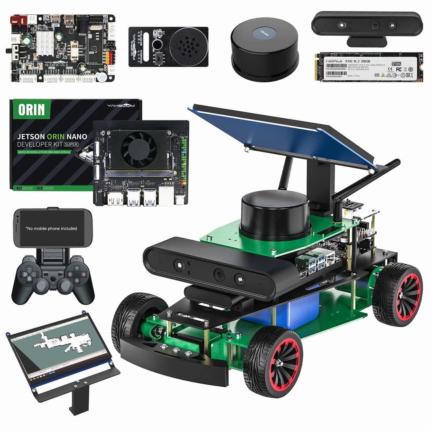 ROS2 AI Ackerman Steering Robot Kit for Raspberry Pi & Jetson