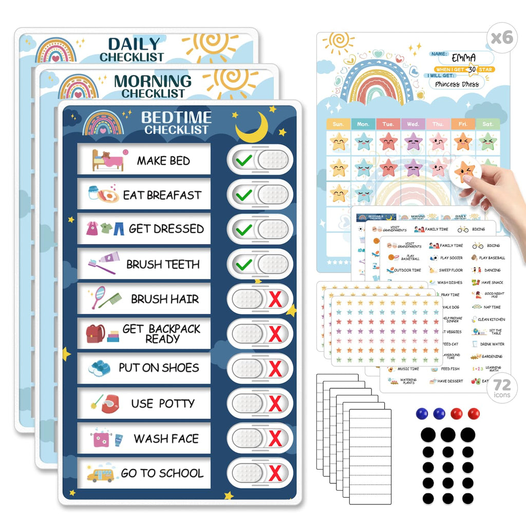 3-in-1 Magnetic Routine & Chore Chart for Kids