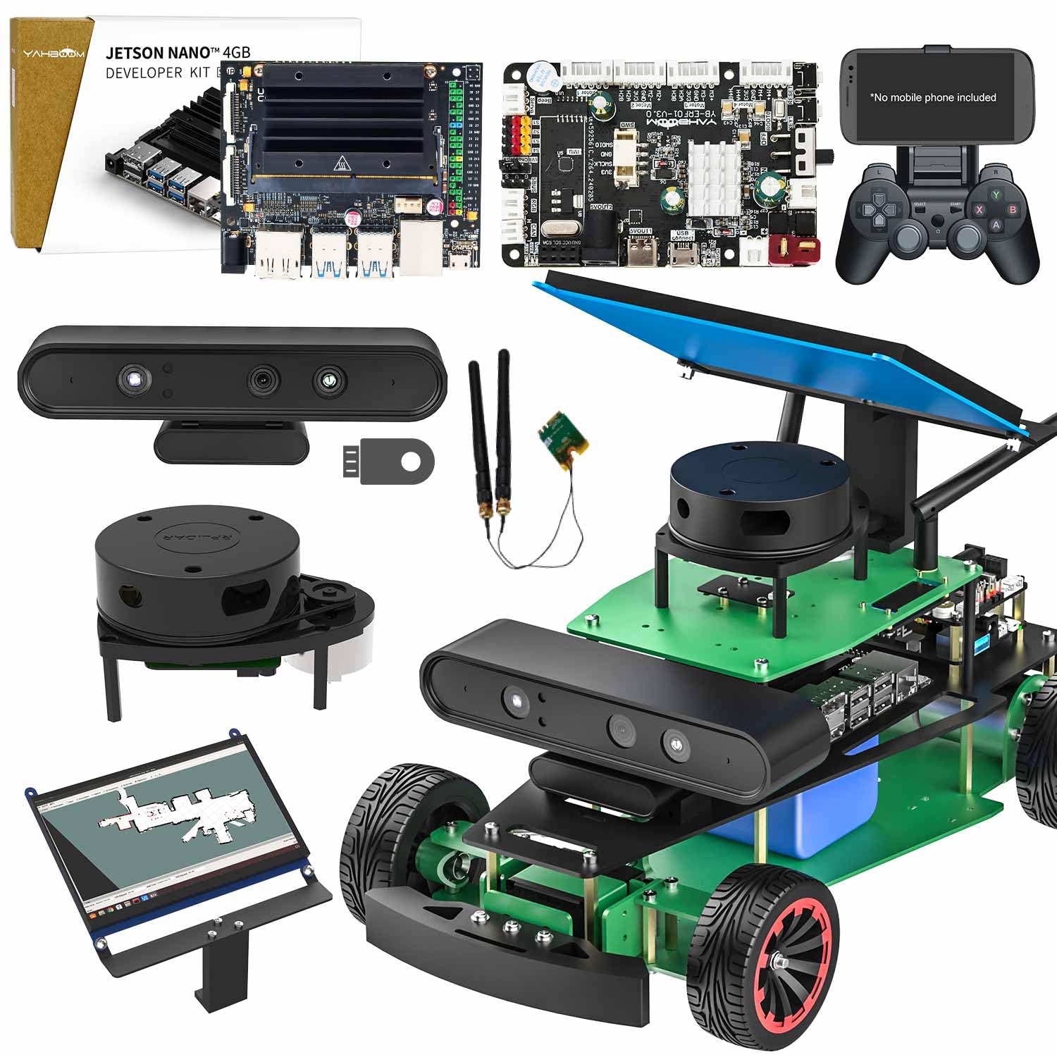 ROS2 AI Ackerman Steering Robot Kit for Raspberry Pi & Jetson