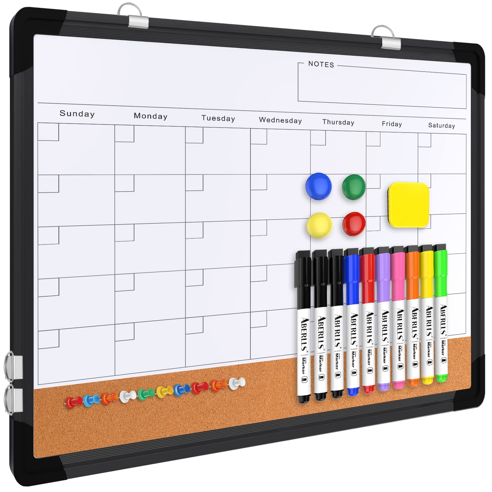 Magnetic Monthly Dry Erase Calendar Whiteboard for Home