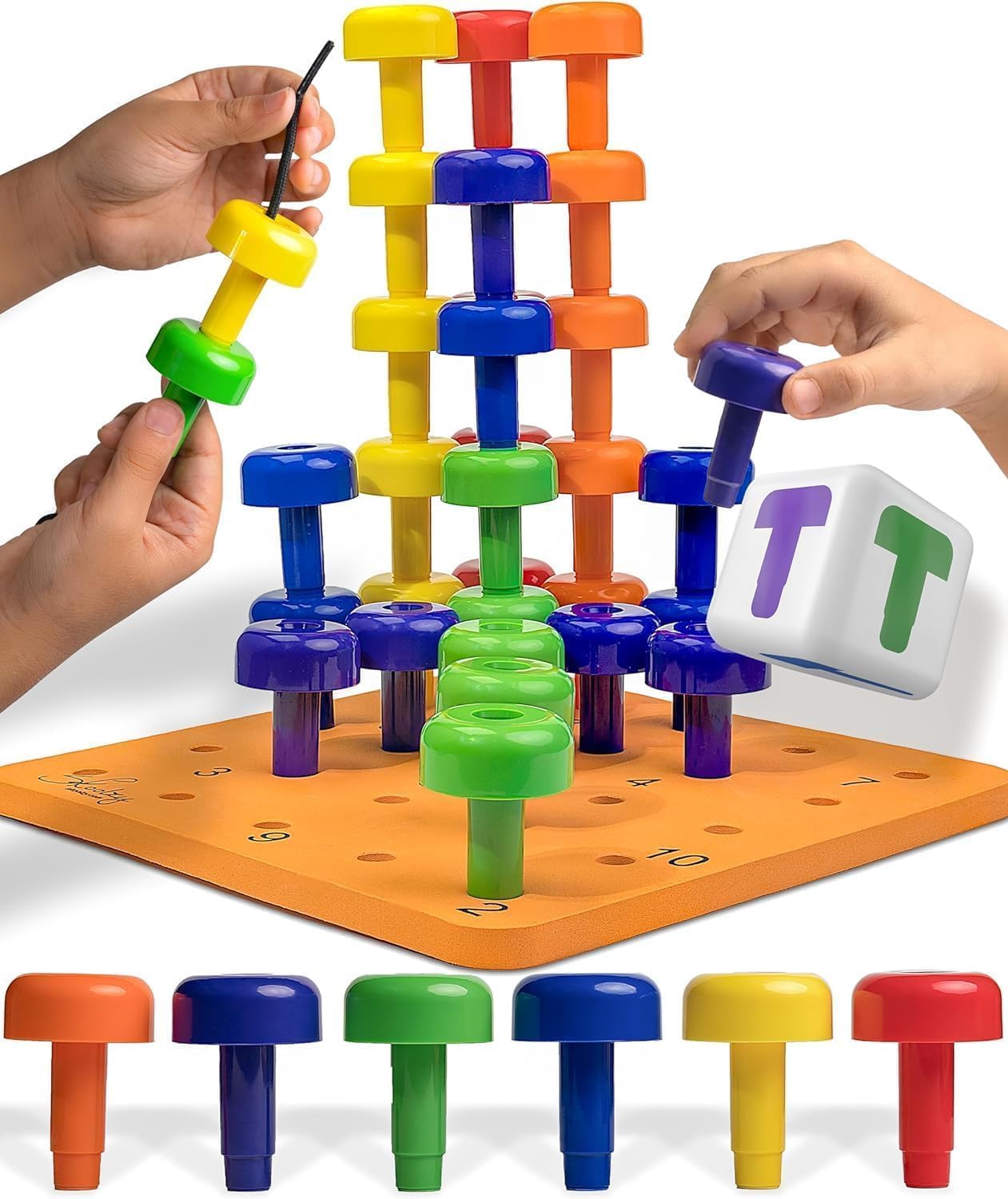 Montessori Sensory Peg Board for Sorting & Fine Motor Skills