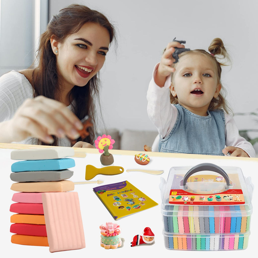 Aestd-ST Polymer Clay Starter Kit, Modeling Clay for Kids, Oven Baked Clay with Sculpting Tools, Holiday Gifts for Kids and Artists.
