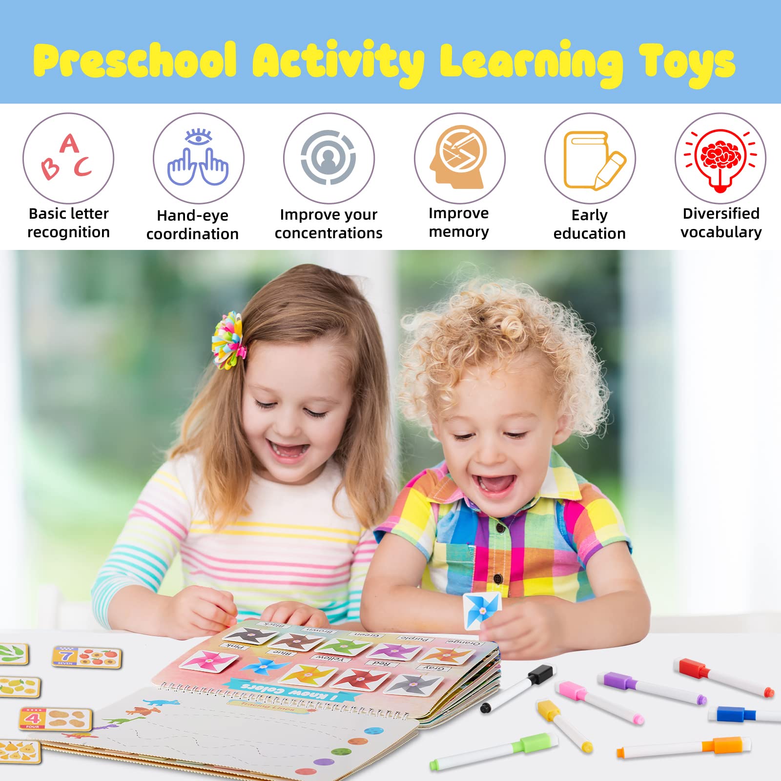 Preschool Montessori Busy Book & Activity Binder, 30 Themes