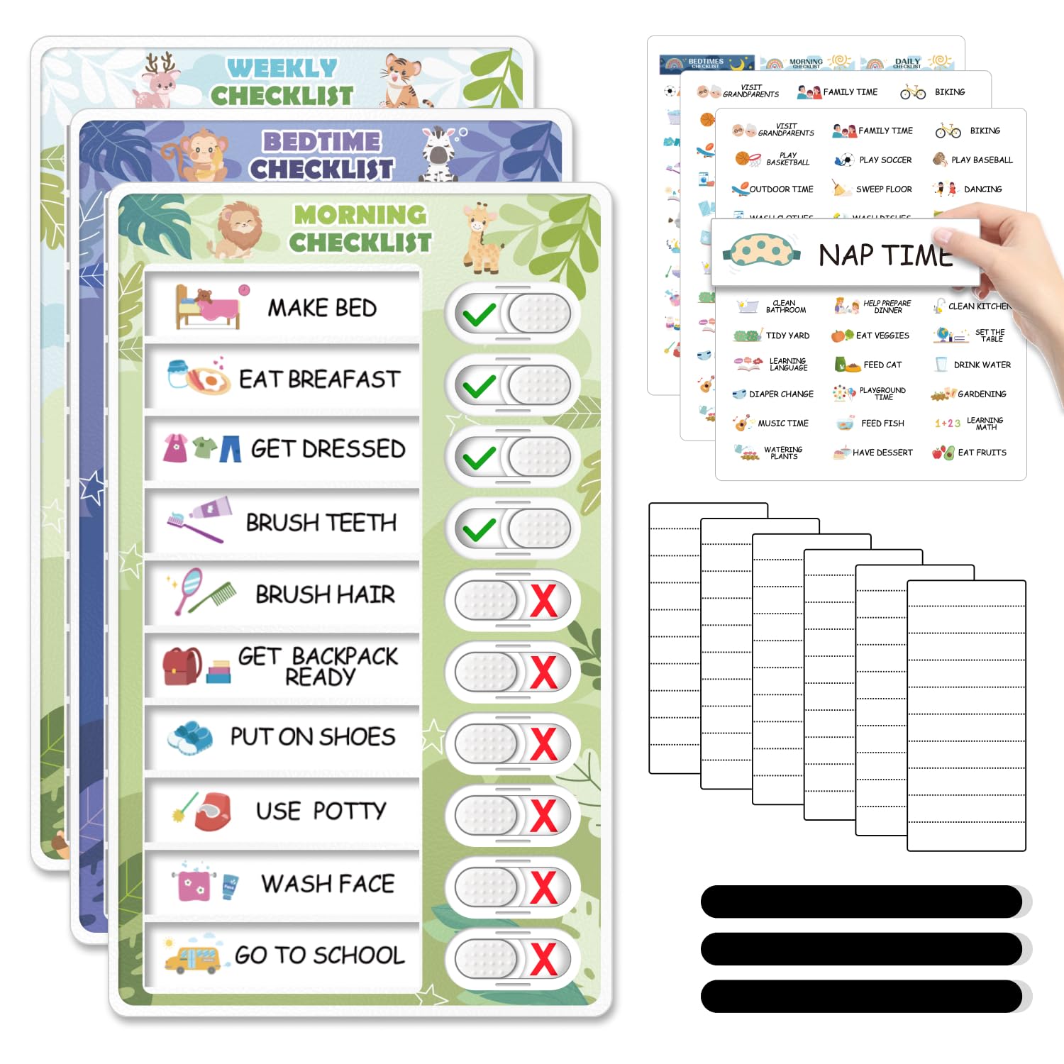 3-in-1 Magnetic Routine & Chore Chart for Kids