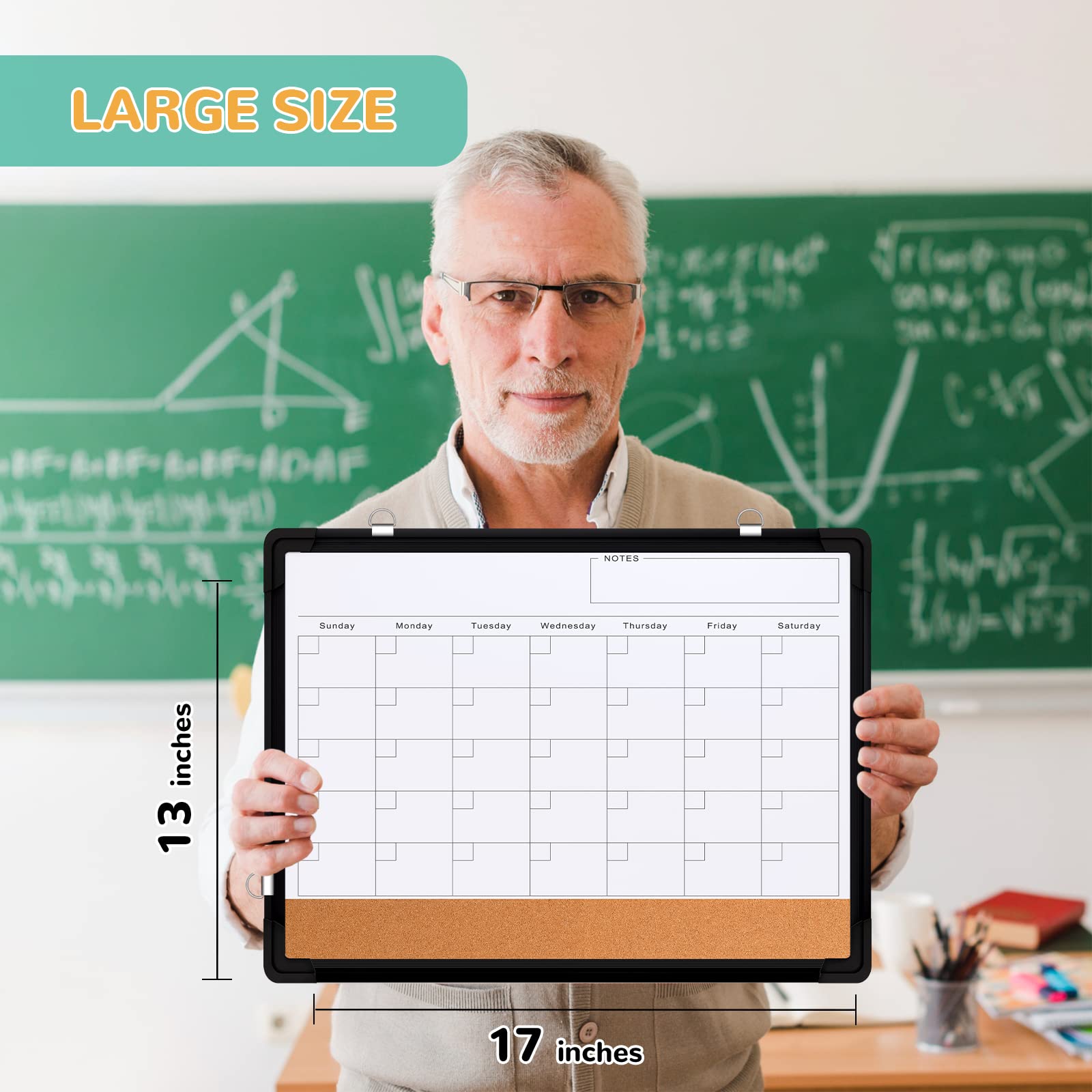Magnetic Monthly Dry Erase Calendar Whiteboard for Home