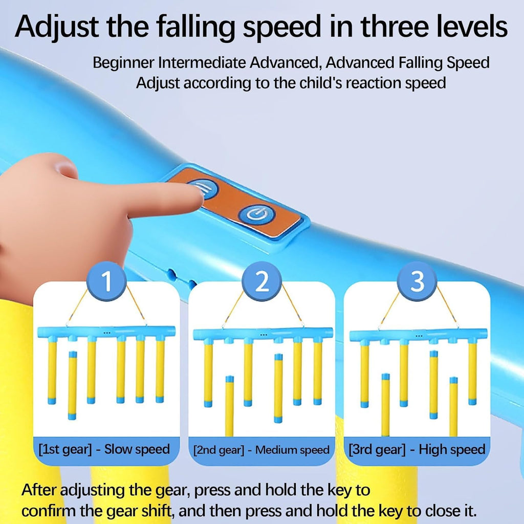 Reflex Challenge Drop Stick Catching Game with Adjustable Speed