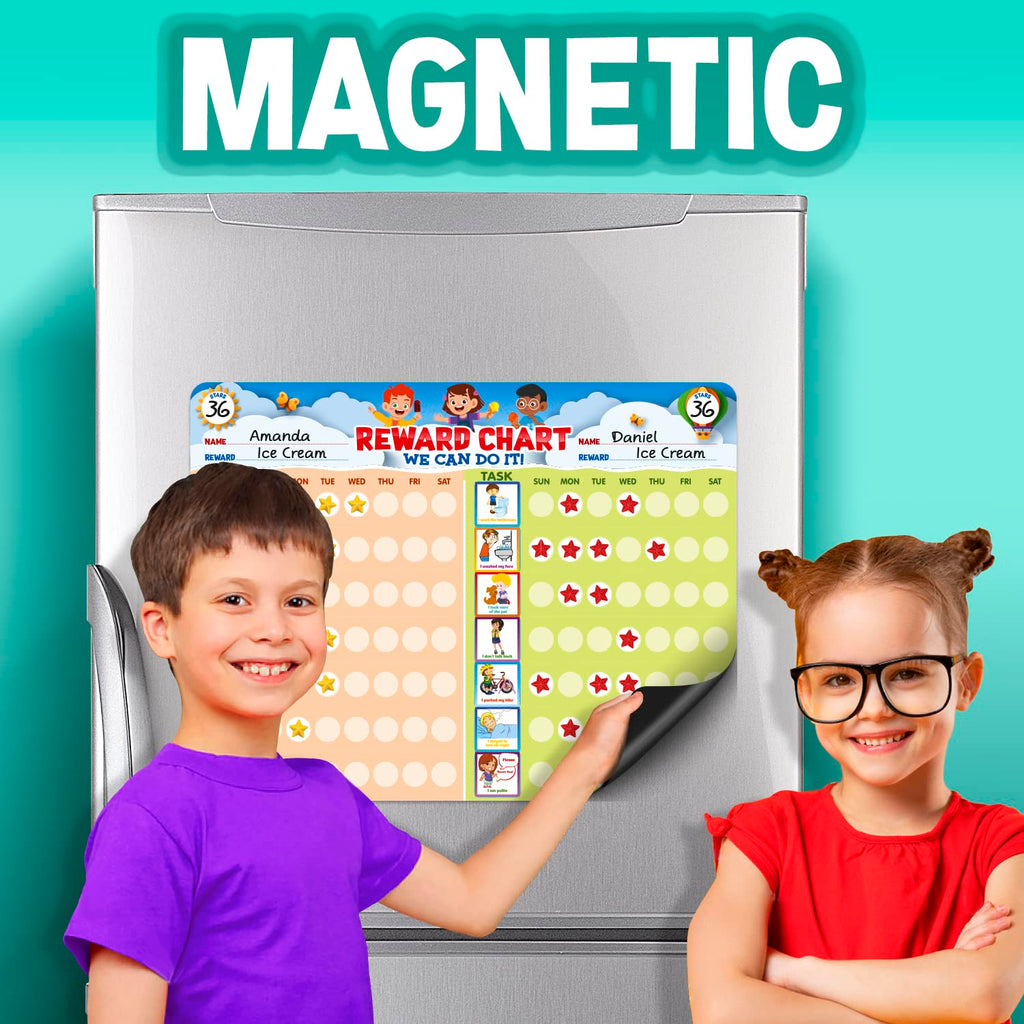 Kids Behavior Reward Chart System with 2,800 Stickers