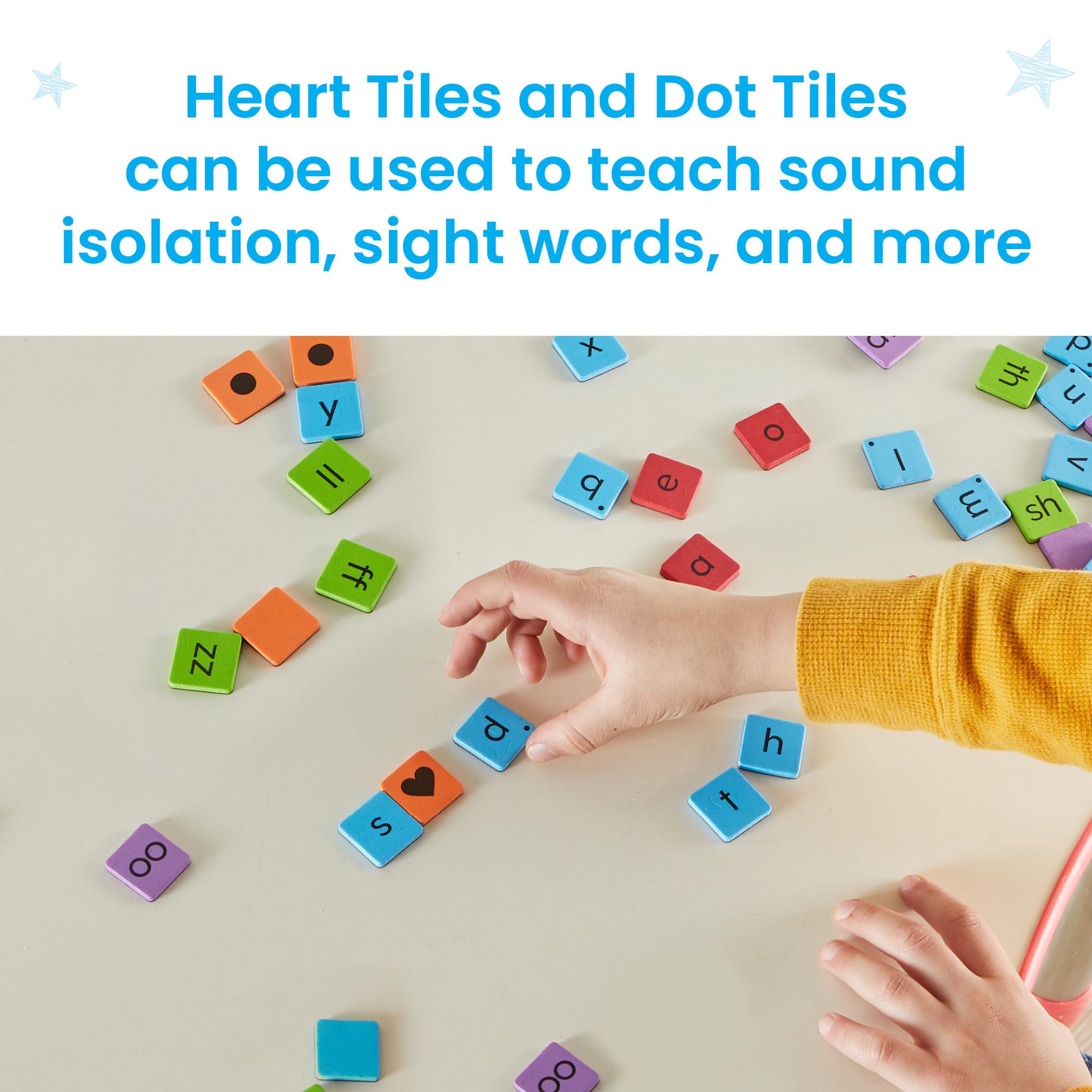 hand2mind Phonics Word-Building Magnetic Letter Tiles, Set of 6, Ages 3+