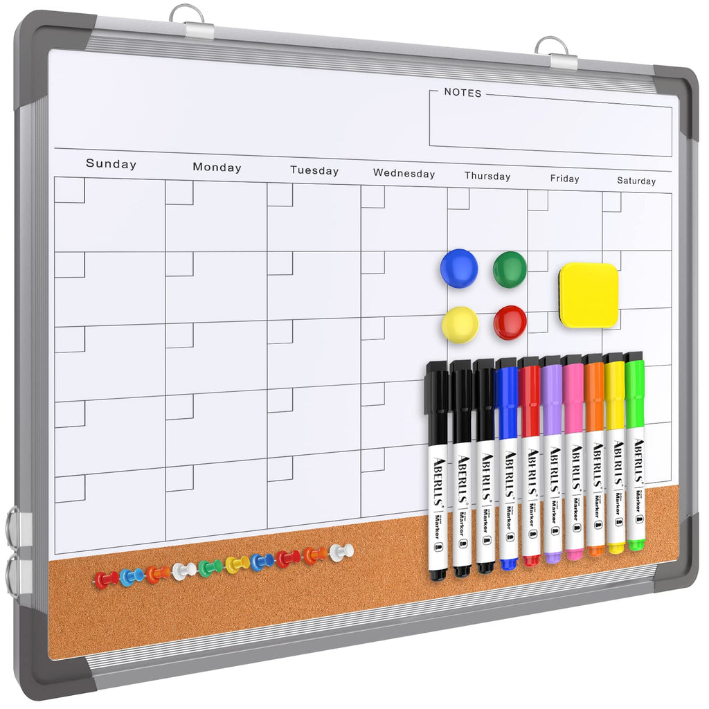 Magnetic Monthly Dry Erase Calendar Whiteboard for Home