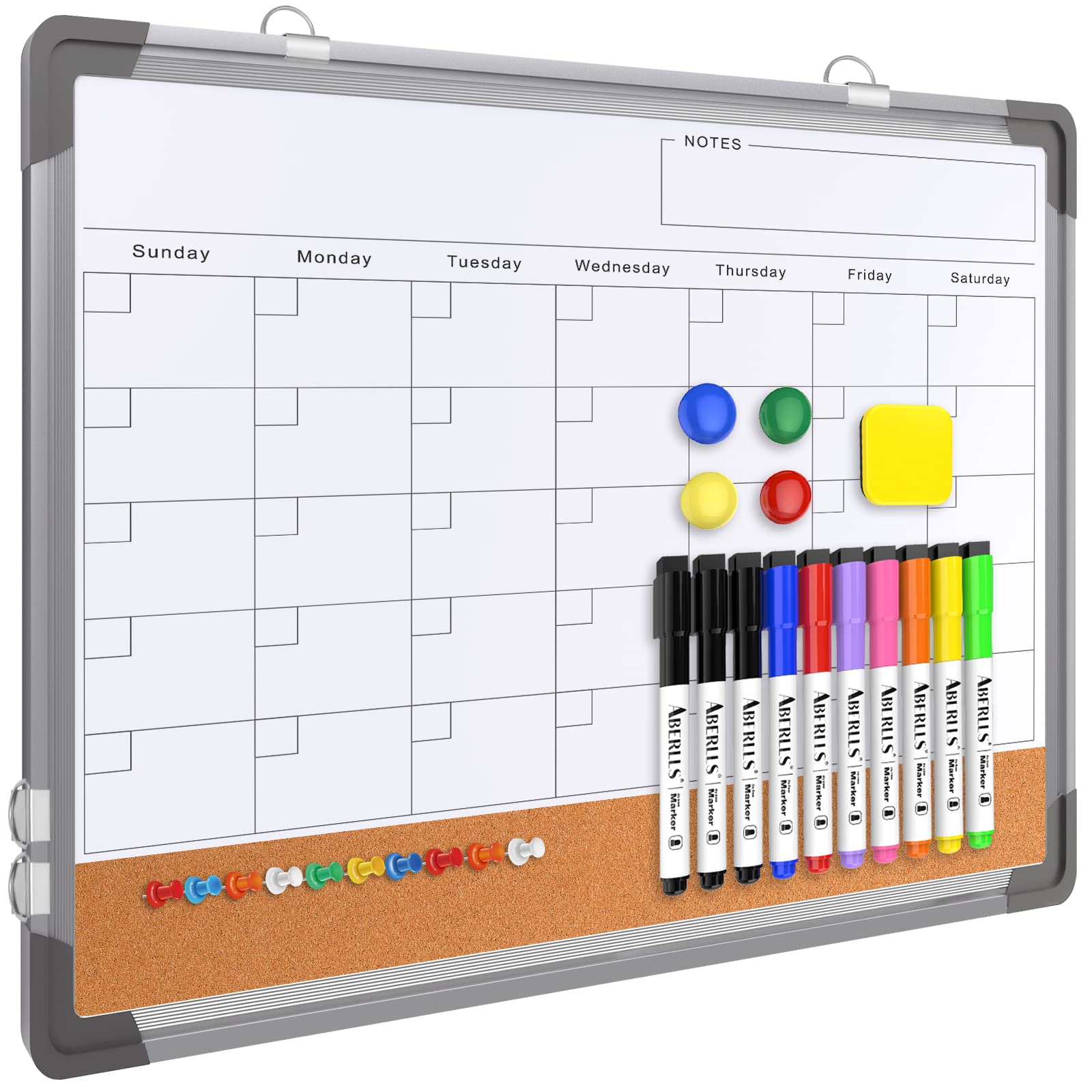 Magnetic Monthly Dry Erase Calendar Whiteboard for Home