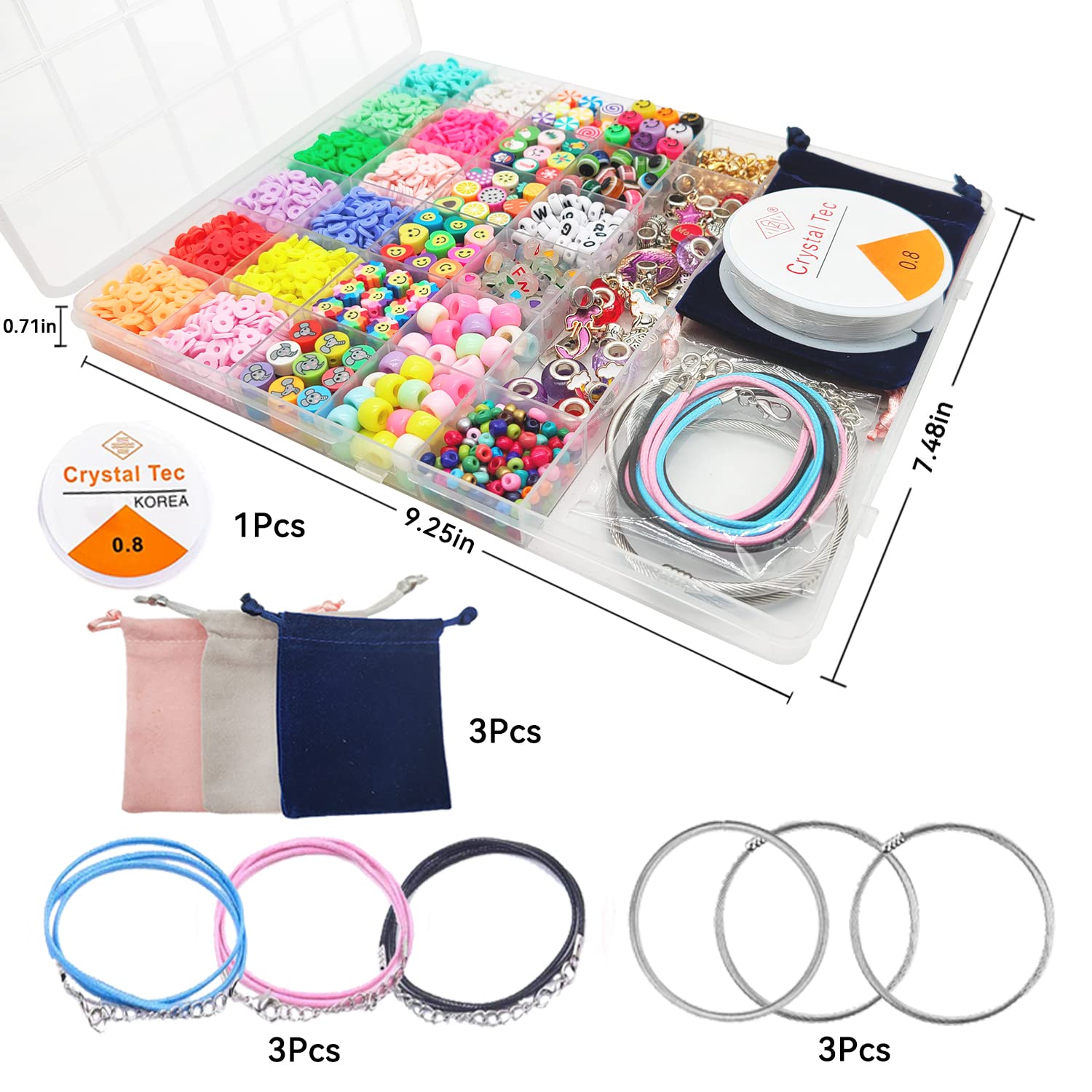 leitait Girl Toys Bracelet Making Kit-Beads for Charm Jewelry Making Kit Supplies DIY Arts Halloween and Christmas Party Favors Crafts for Kids Girl Toys Age 6-7,8-12 Teens Girl Gifts