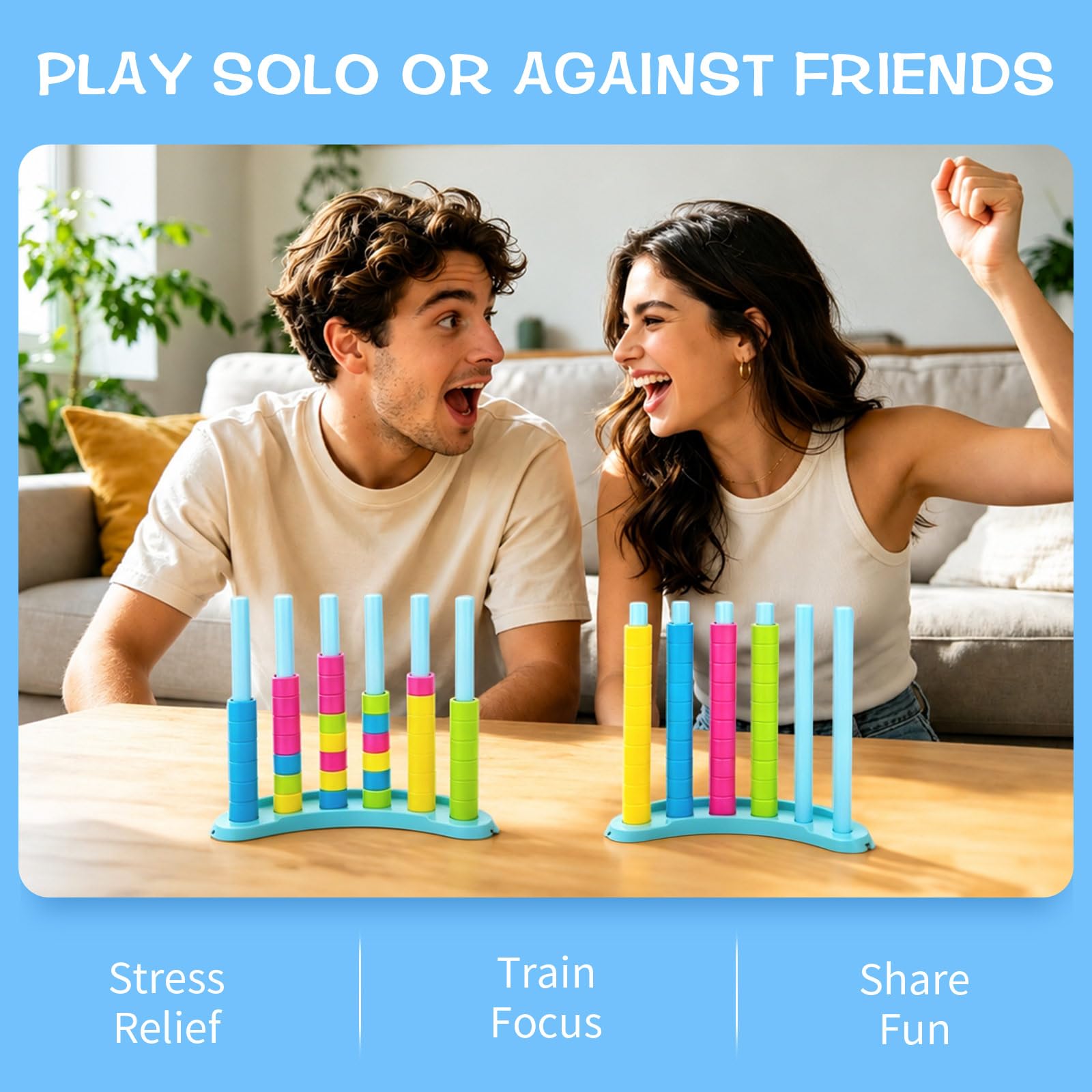 iuuoi Color Matching Challenge Game – Fast Pattern Color Sorting & Stacking Toys, Fun Family Board Game for Kids & Adults, Birthday Gift for Boys & Girls, Sensory Toys for Autism