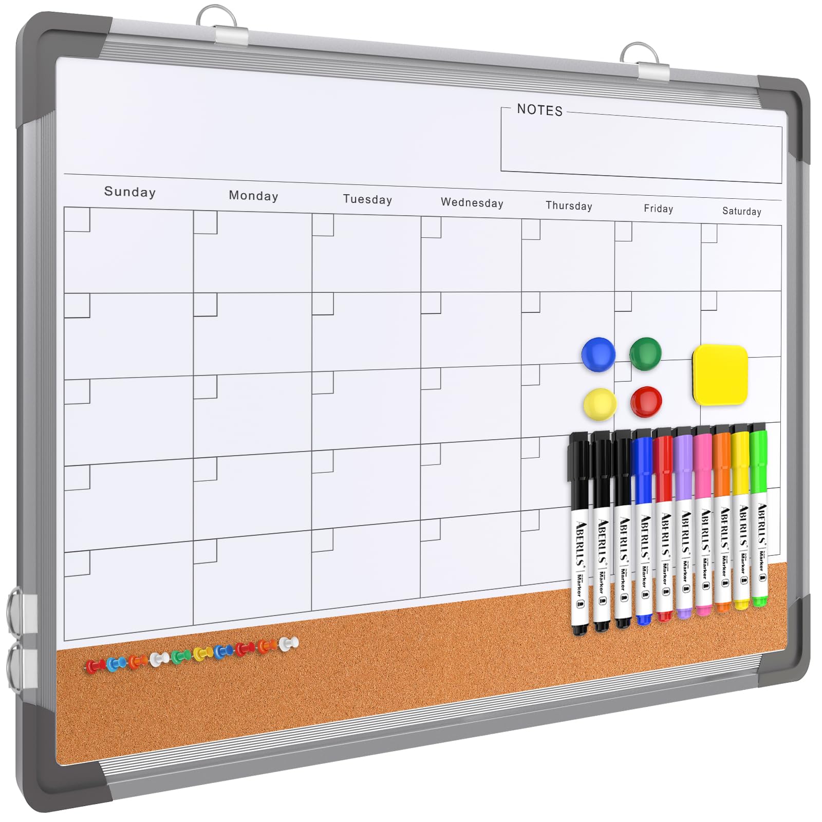 Magnetic Monthly Dry Erase Calendar Whiteboard for Home