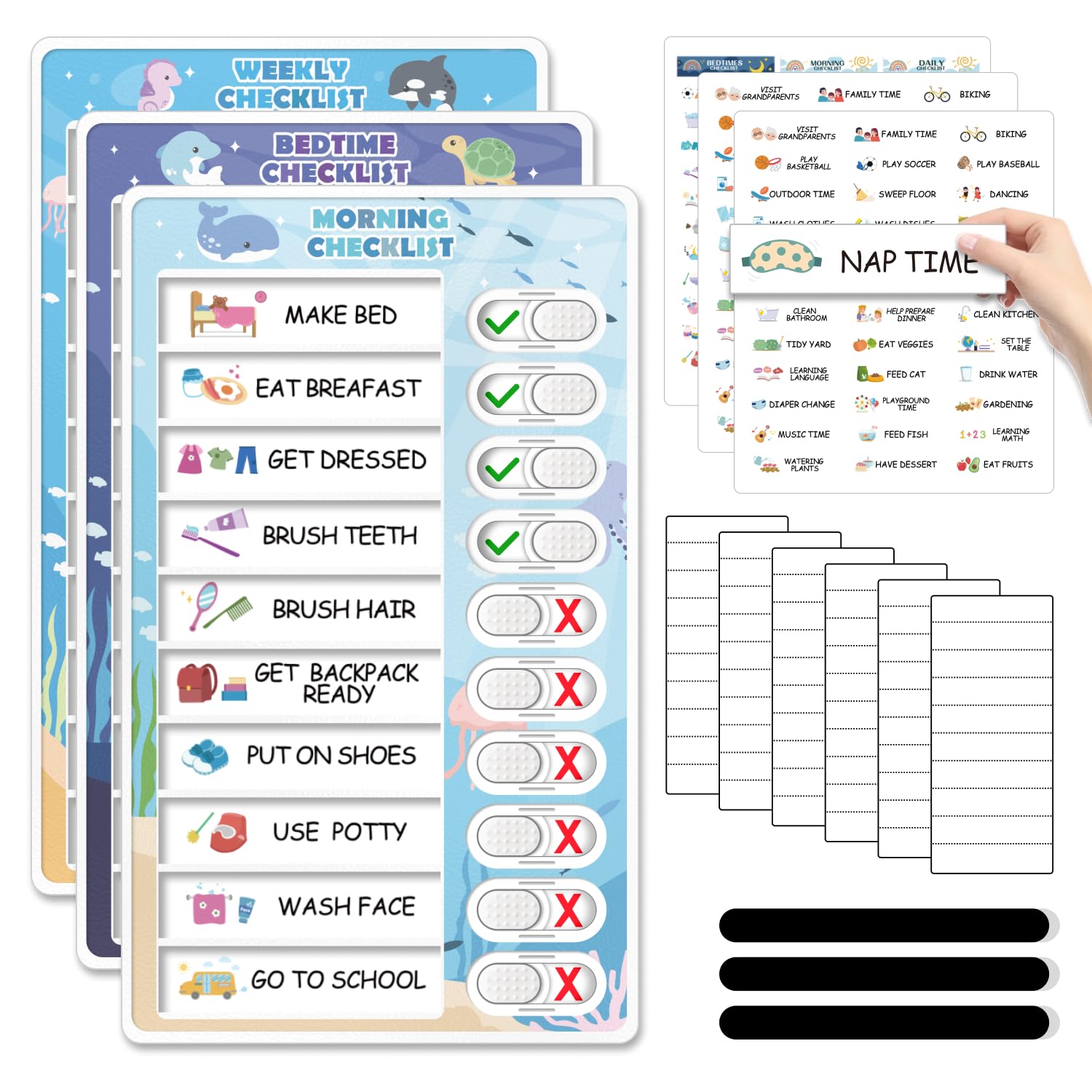 3-in-1 Magnetic Routine & Chore Chart for Kids